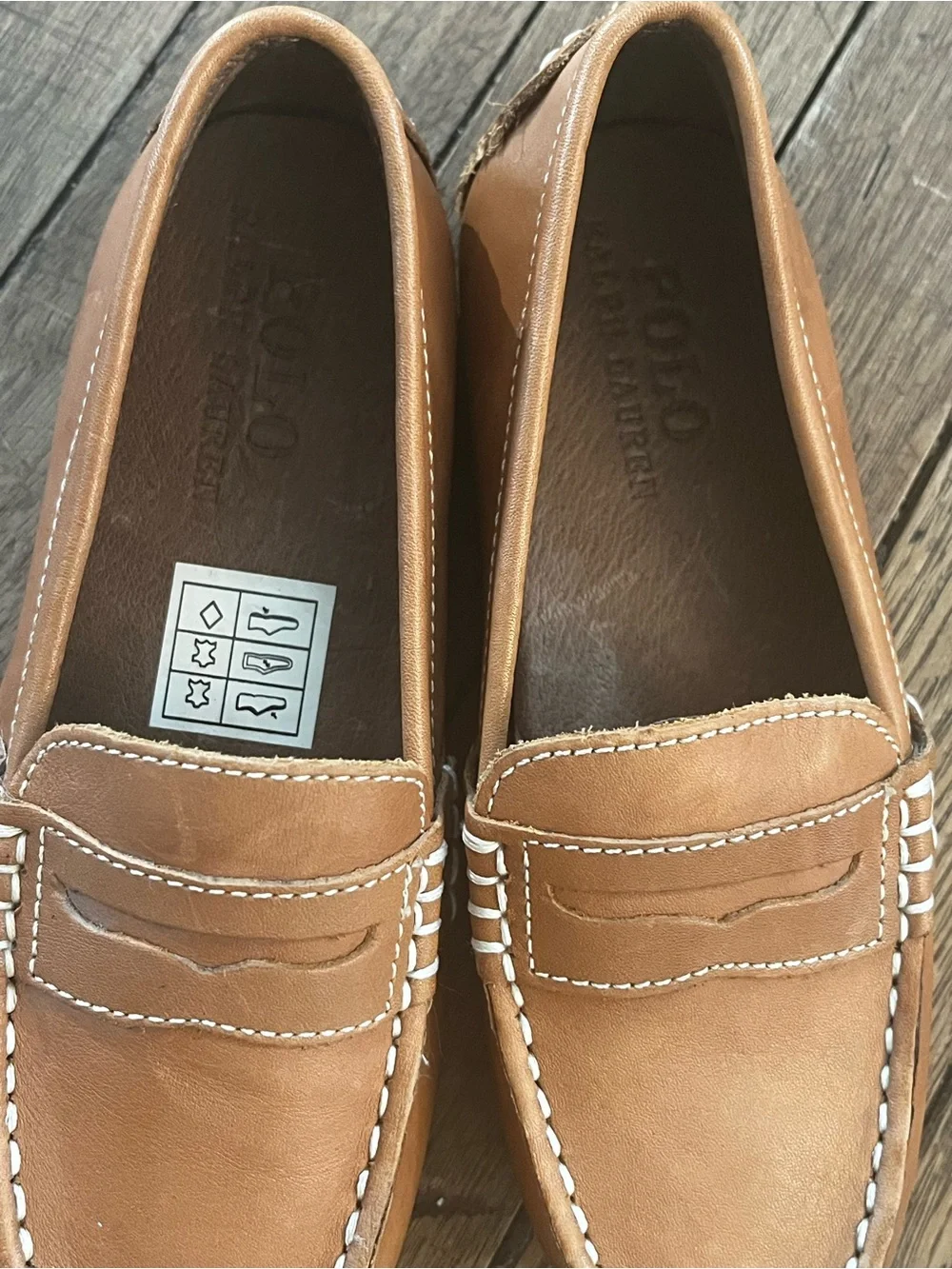 Polo Ralph Lauren Telly Penny Loafers Tan Leather Toddler 11.5 NWOB Classic